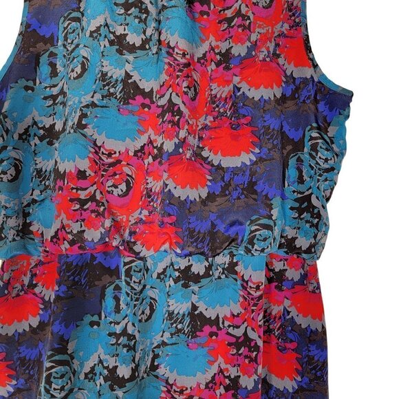 Banana Republic Women's Vibrant Color Floral Draped Detail Dress Size 14 - Picture 11 of 13